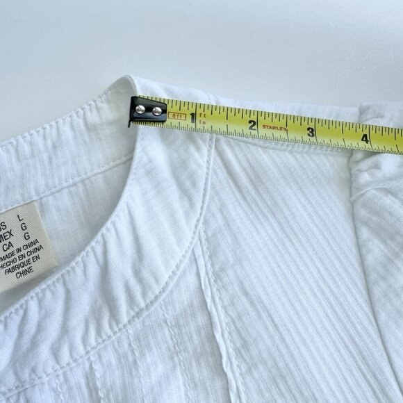 DNKY JEANS White Jacket Short Sleeves 100% Cotton size large - Picture 10 of 13